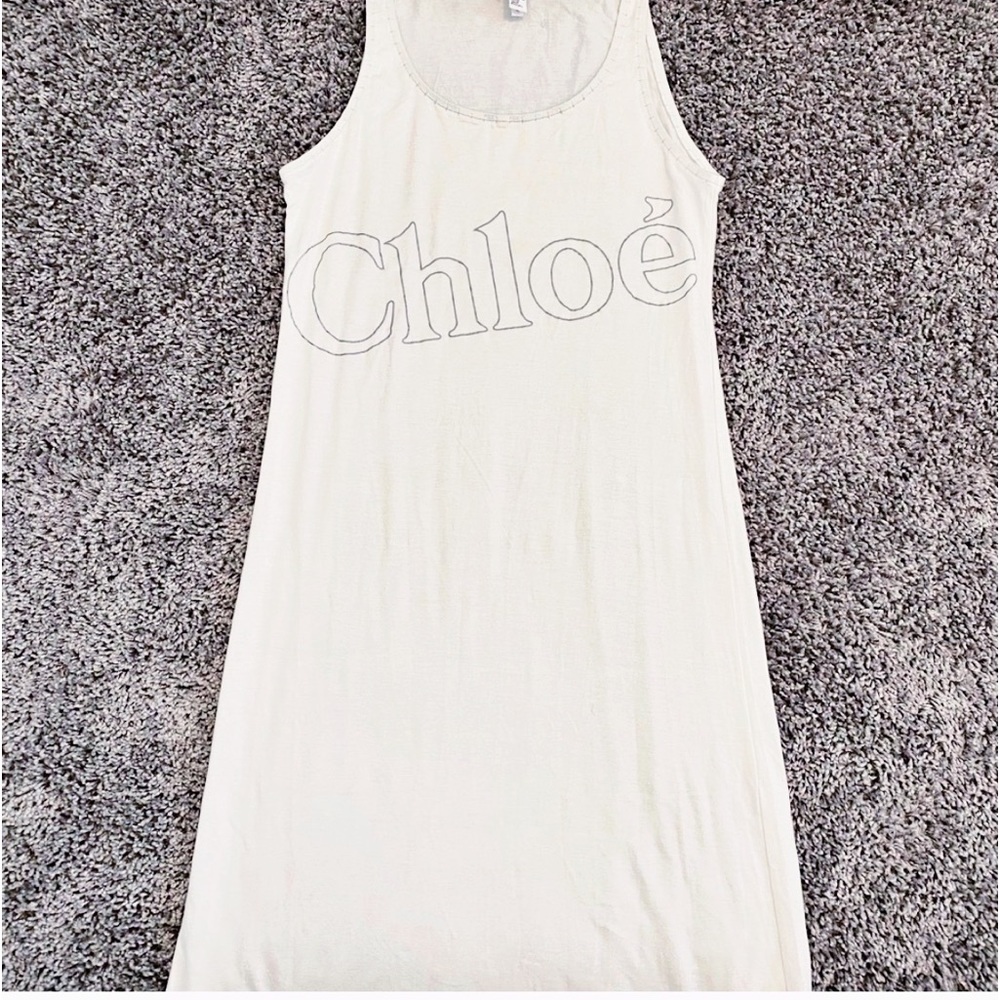 Authentic Chloe Cream Lightweight Logo Dress / Cover Up - Picture 2 of 12